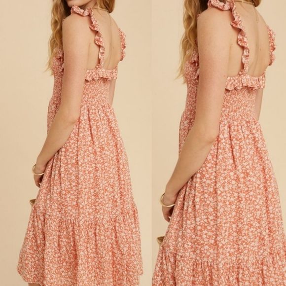 sale Boho Floral Ruffle Dress - Picture 2 of 3